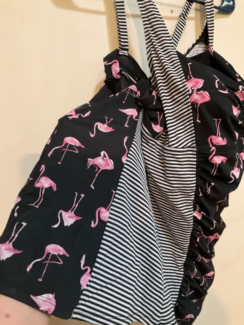 Torrid Pink Flamingo Print Tankini Swim Top - Picture 3 of 7